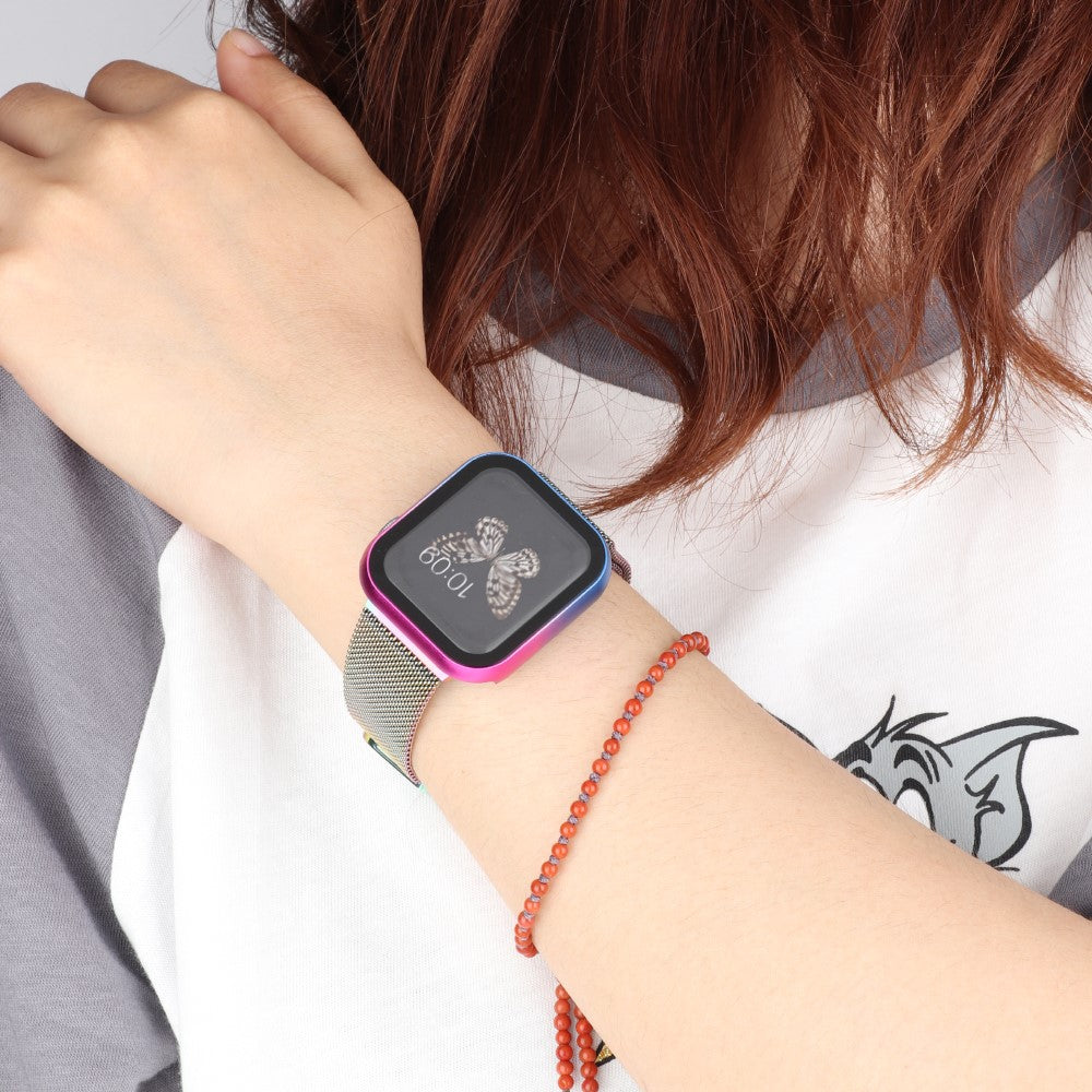 Meget Fed Universal Cover med Skærmbeskytter i Metal og Hærdet Glas passer til Apple Watch Series 8 (41mm) / Apple Watch Series 7 41mm - Flerfarvet#serie_6