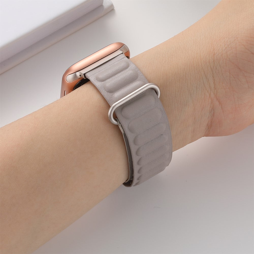 Super Fantastisk Ægte Læder Universal Rem passer til Apple Smartwatch - Sølv#serie_10