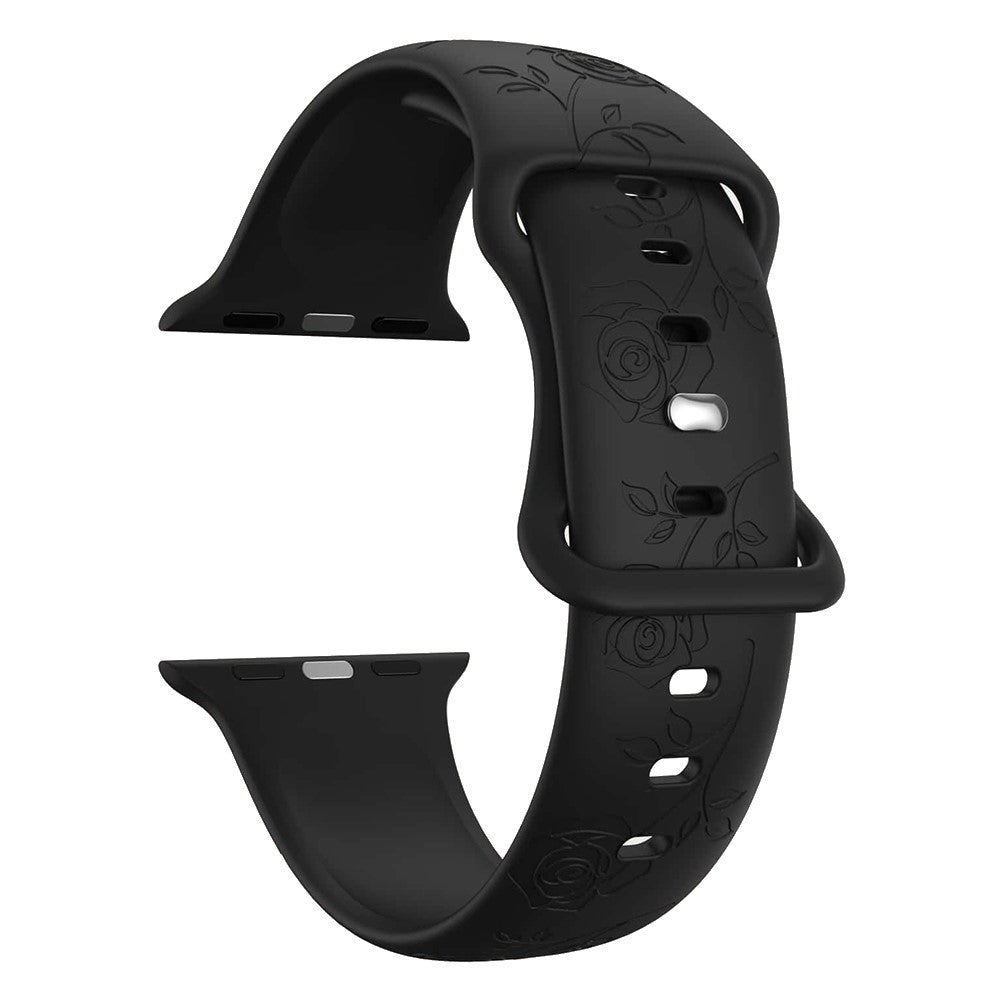 Rigtigt Fint Silikone Universal Rem passer til Apple Smartwatch - Sort#serie_3