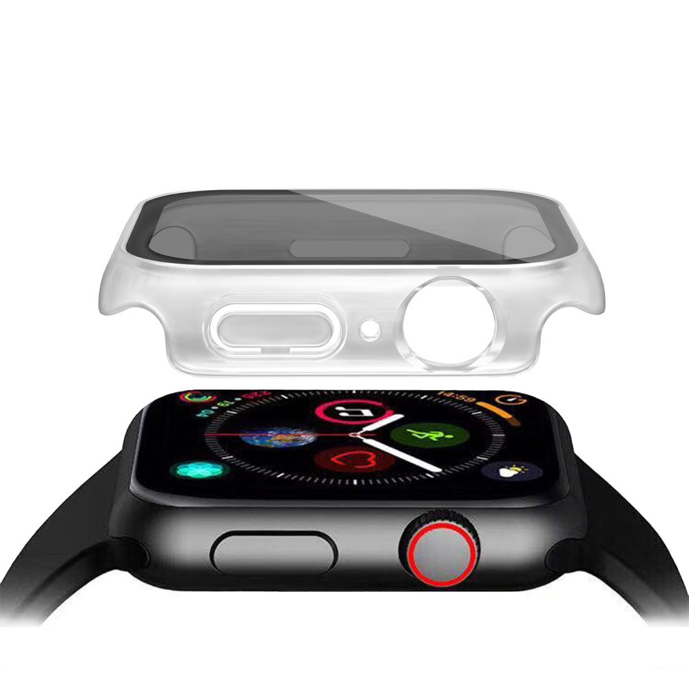 Flot Universal Cover med Skærmbeskytter i Plastik og Hærdet Glas passer til Apple Watch Series 8 (41mm) / Apple Watch Series 7 41mm - Gennemsigtig#serie_2