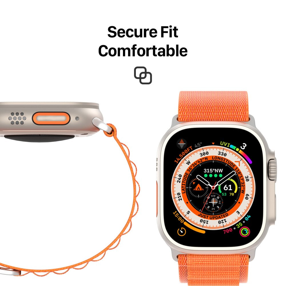 Vildt Fed Metal Og Nylon Universal Rem passer til Apple Smartwatch - Orange#serie_3
