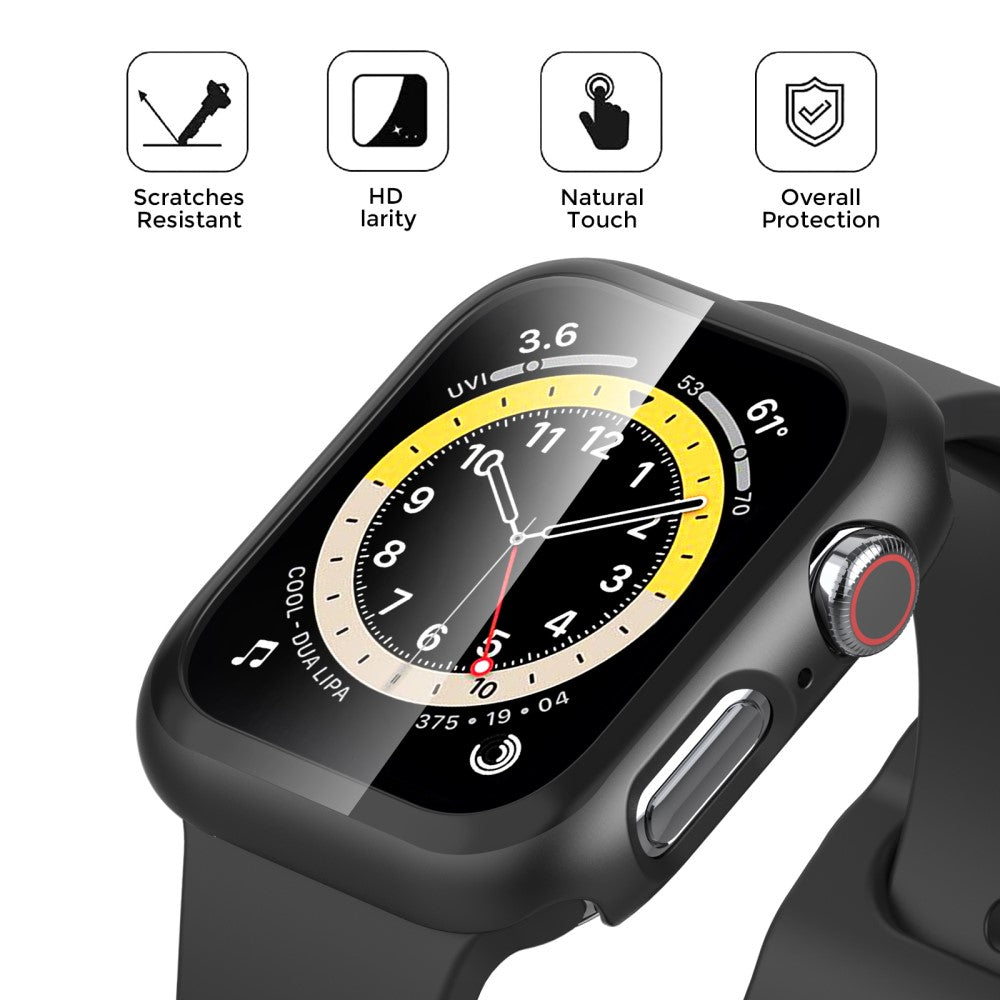 Mega Flot Universal Apple Cover med Skærmbeskytter i Plastik og Hærdet Glas - Sort#serie_3