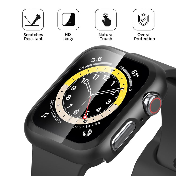 Mega Flot Universal Apple Cover med Skærmbeskytter i Plastik og Hærdet Glas - Sort#serie_5