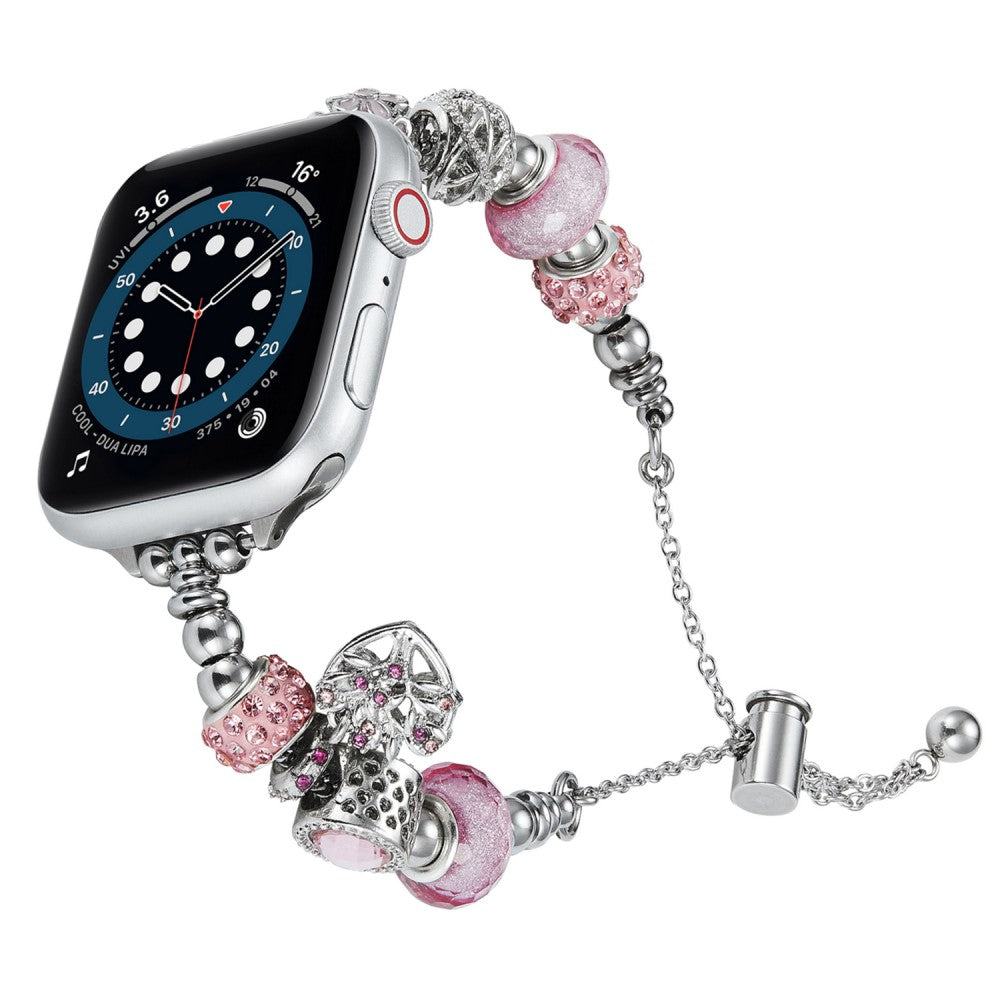 Vildt Smuk Metal Og Rhinsten Universal Rem passer til Apple Smartwatch - Sølv#serie_2