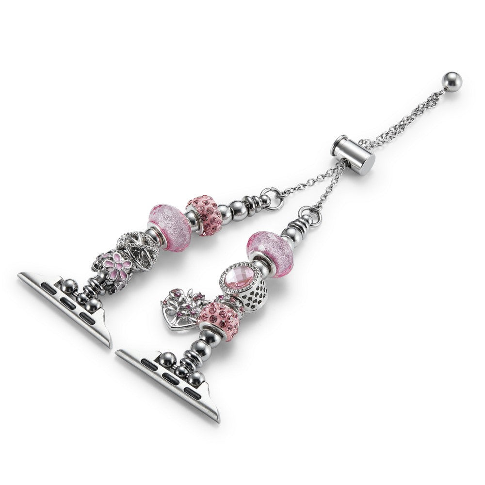 Vildt Smuk Metal Og Rhinsten Universal Rem passer til Apple Smartwatch - Sølv#serie_2