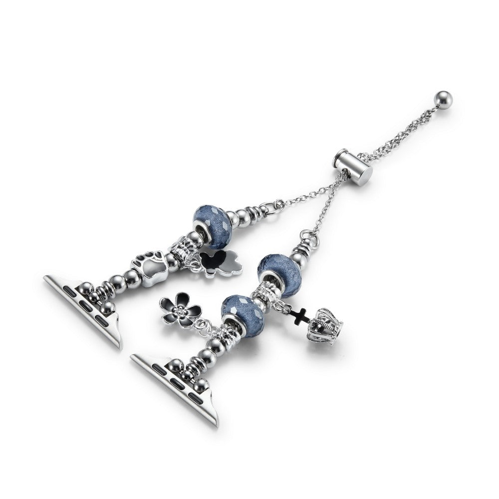 Vildt Smuk Metal Og Rhinsten Universal Rem passer til Apple Smartwatch - Sølv#serie_3