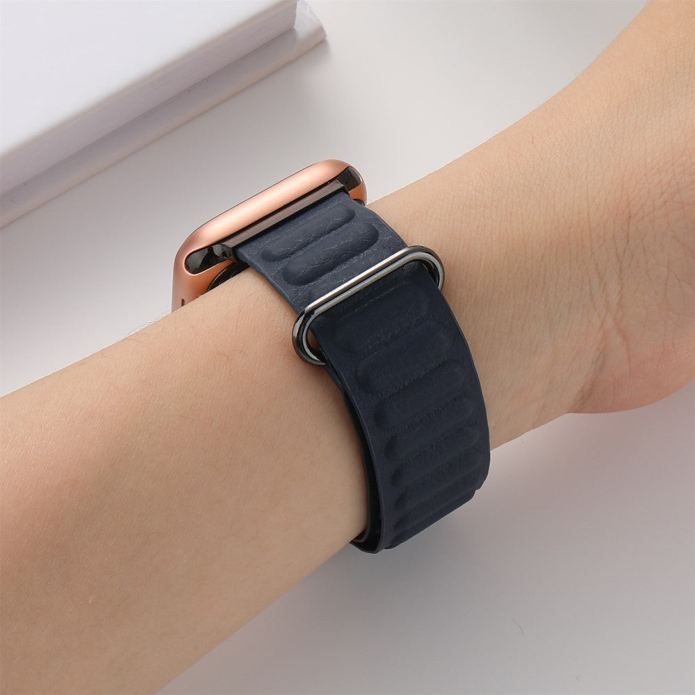 Rigtigt Kønt Ægte Læder Universal Rem passer til Apple Smartwatch - Blå#serie_4