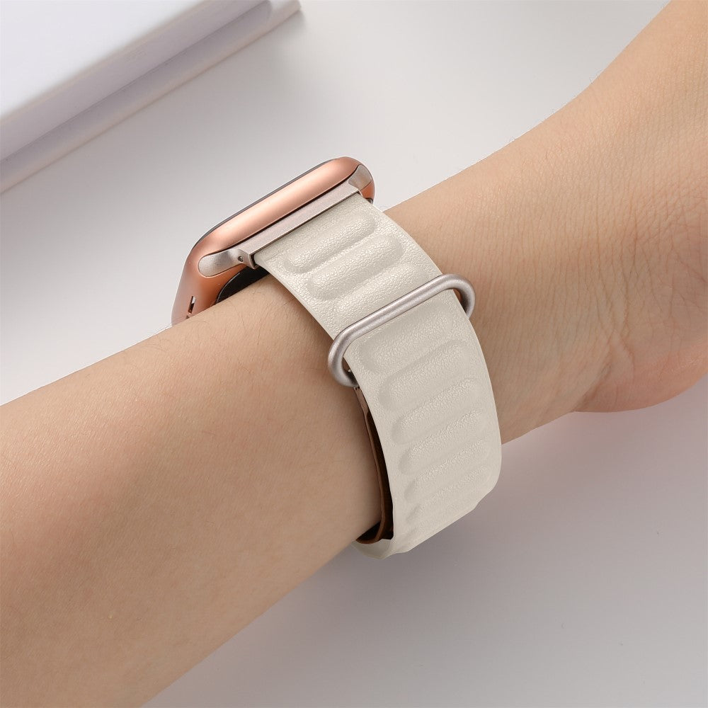 Rigtigt Kønt Ægte Læder Universal Rem passer til Apple Smartwatch - Hvid#serie_8