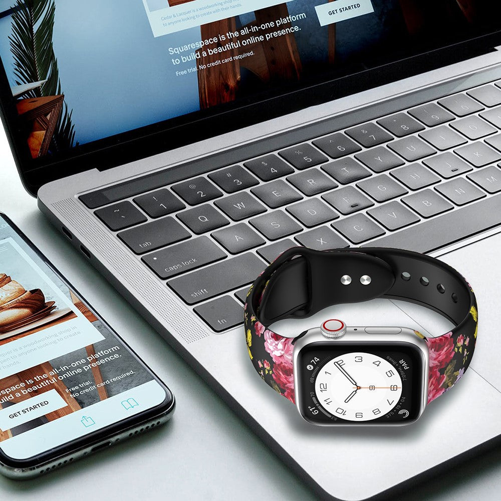 Supercool Silikone Universal Rem passer til Apple Smartwatch - Størrelse: M - Pink#serie_2