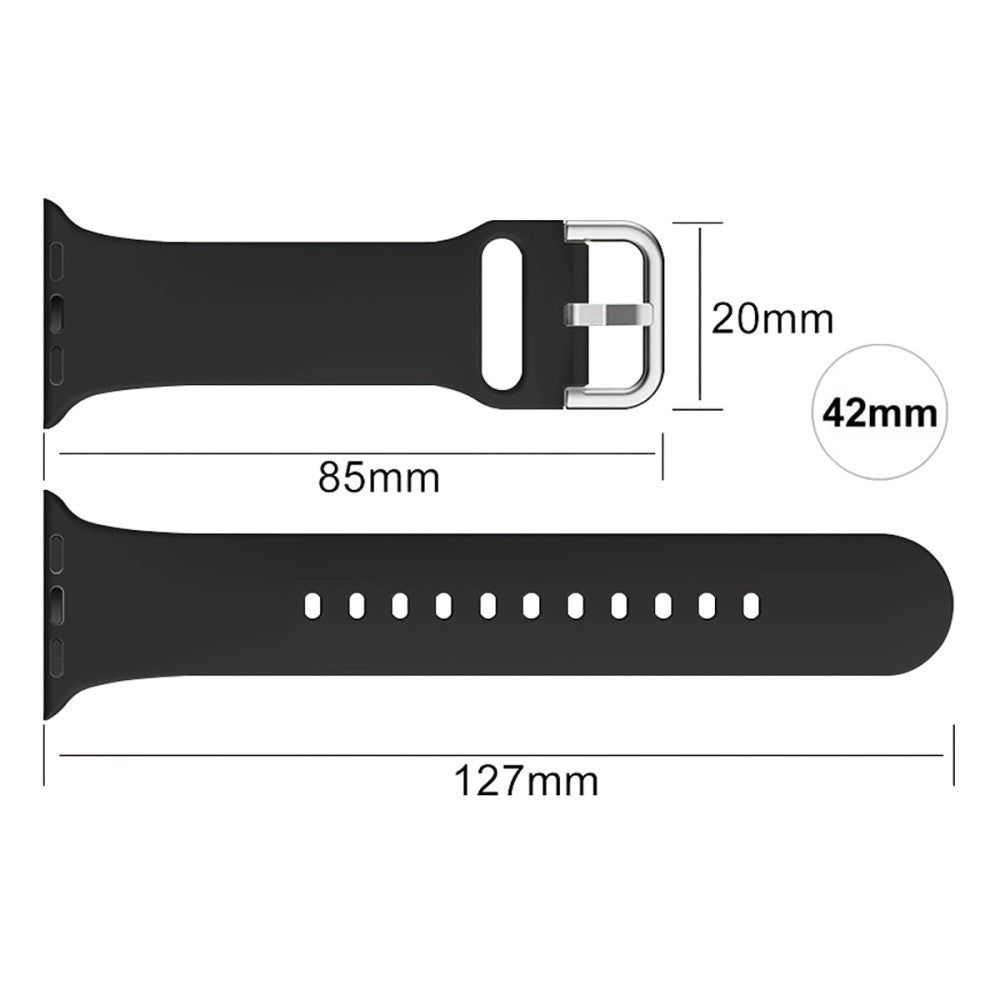 Flot Silikone Universal Rem passer til Apple Smartwatch - Sort#serie_3