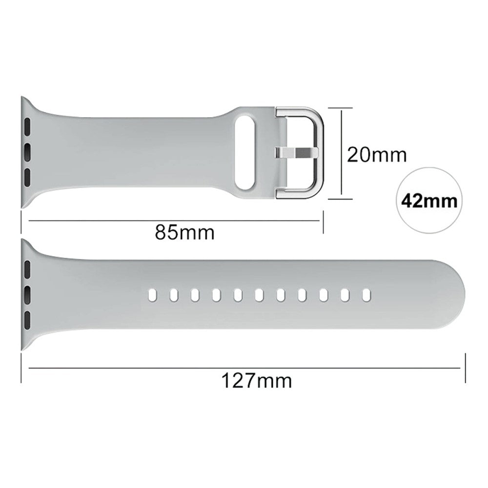 Flot Silikone Universal Rem passer til Apple Smartwatch - Sølv#serie_8