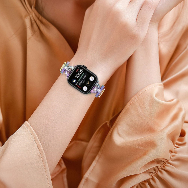 Yndigt Metal Og Rhinsten Universal Rem passer til Apple Smartwatch - Flerfarvet#serie_3