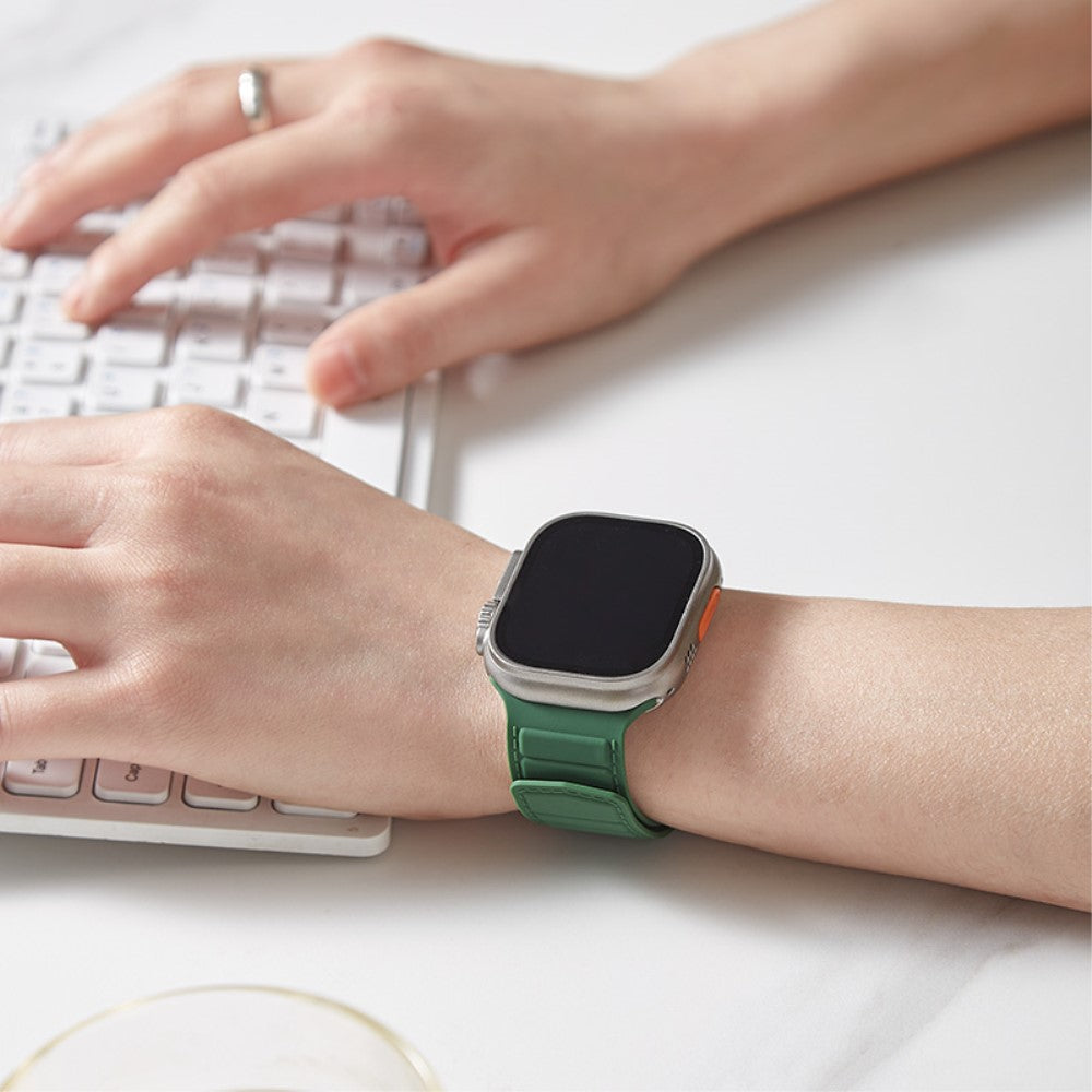 Super Sejt Silikone Universal Rem passer til Apple Smartwatch - Grøn#serie_2