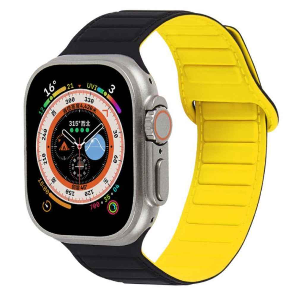 Super Sejt Silikone Universal Rem passer til Apple Smartwatch - Gul#serie_7