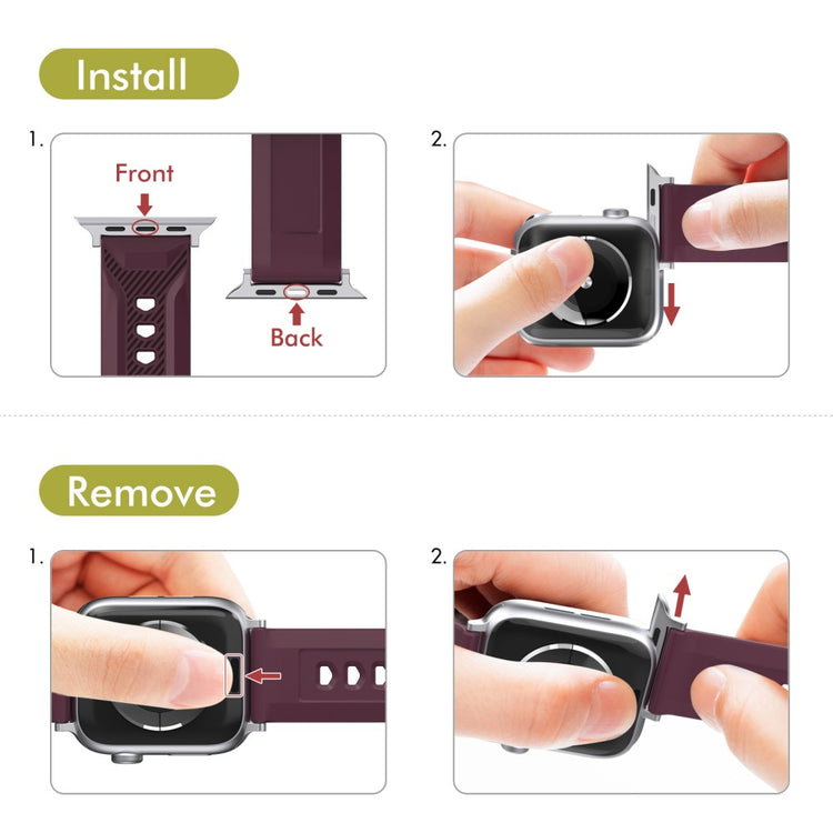 Mega Pænt Silikone Universal Rem passer til Apple Smartwatch - Rød#serie_1