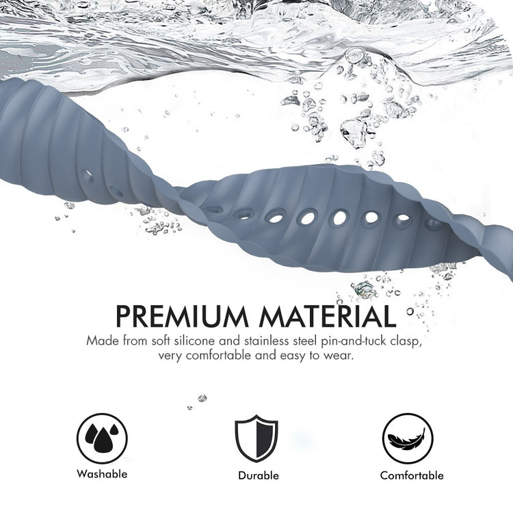 Rigtigt Slidstærk Silikone Universal Rem passer til Apple Smartwatch - Blå#serie_1