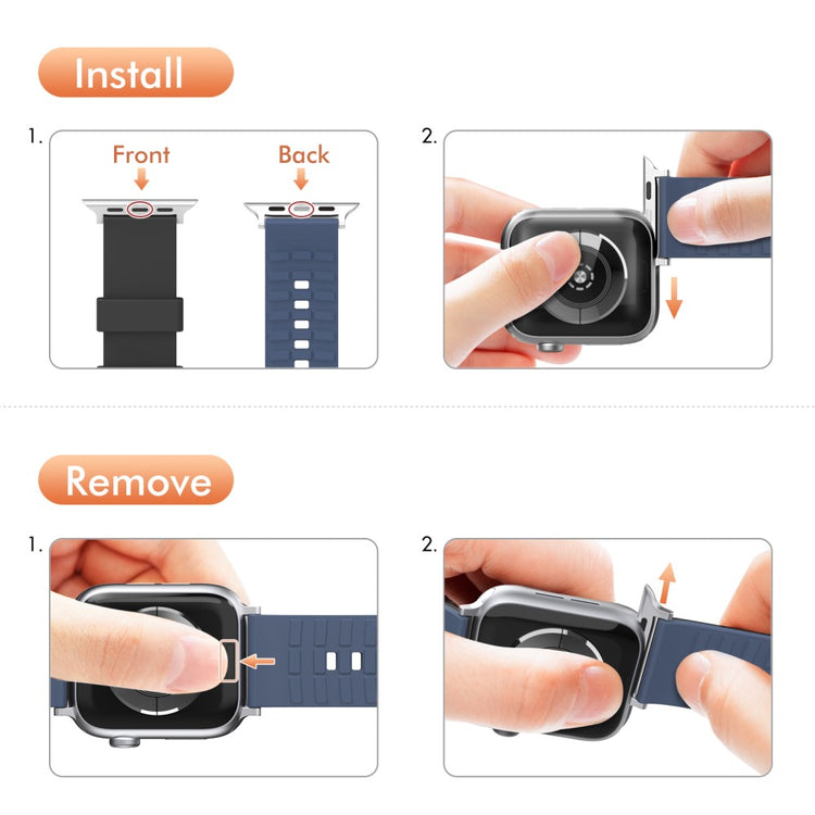 Vildt Godt Silikone Universal Rem passer til Apple Smartwatch - Sort#serie_1