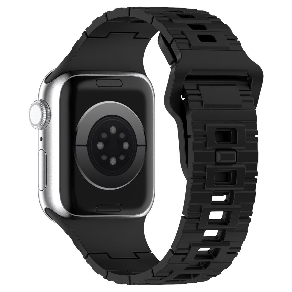 Mega Fed Silikone Universal Rem passer til Apple Smartwatch - Sort#serie_1