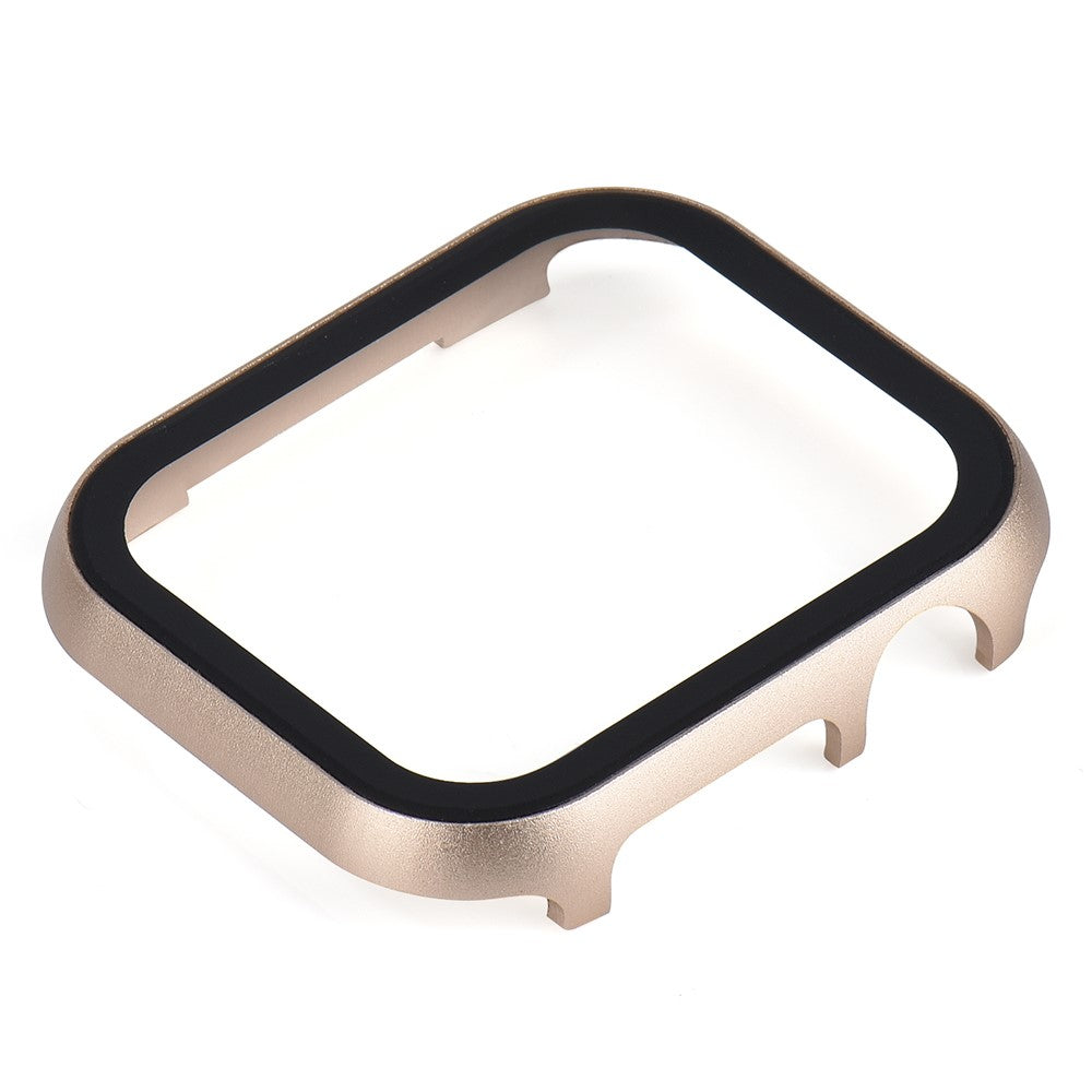 Mega Fed Universal Cover med Skærmbeskytter i Metal og Hærdet Glas passer til Apple Smartwatch - Guld#serie_3