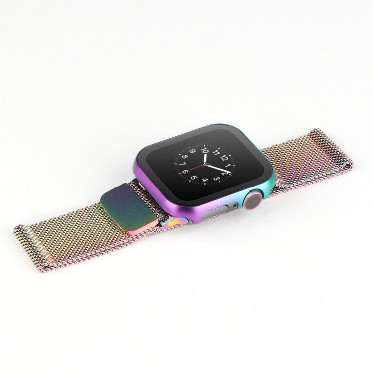 Mega Fed Universal Cover med Skærmbeskytter i Metal og Hærdet Glas passer til Apple Smartwatch - Flerfarvet#serie_5