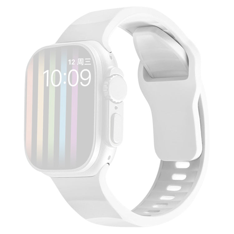 Apple Watch Series 9 45mm / Ultra 2 wavy style silicone strap - White#serie_2