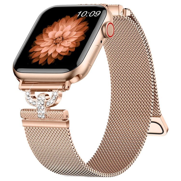 Meget Cool Metal Og Rhinsten Universal Rem passer til Apple Smartwatch - Pink#serie_2