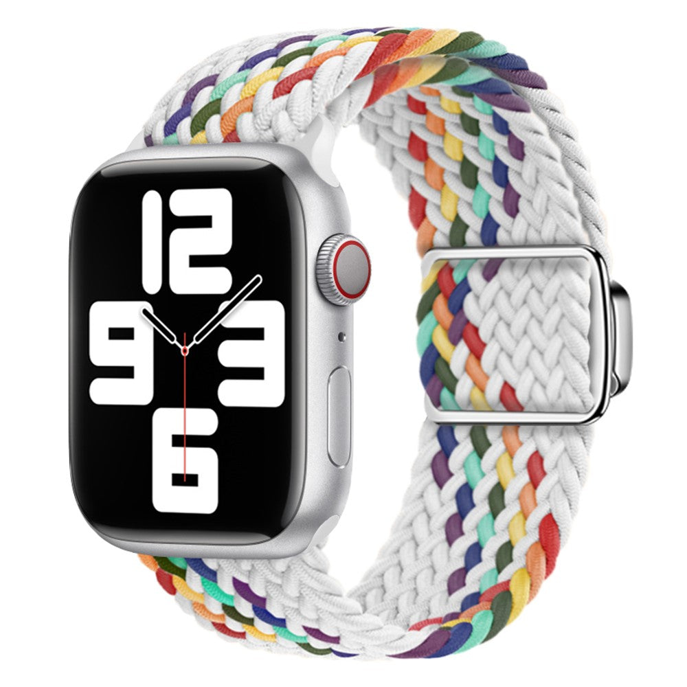 Apple Watch Series 9 41mm nylon braided strap - White Rainbow#serie_17