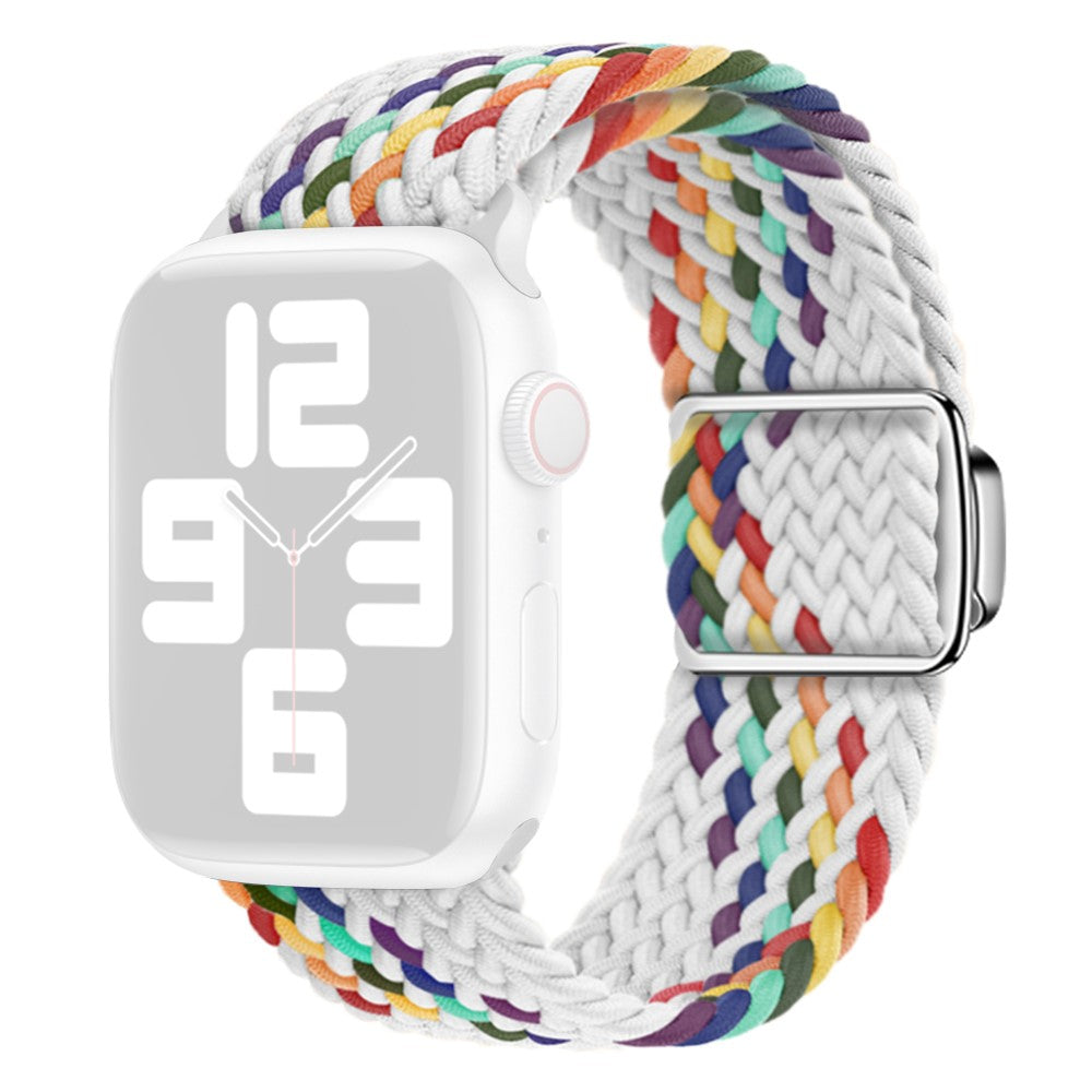 Apple Watch Series 9 41mm nylon braided strap - White Rainbow#serie_17