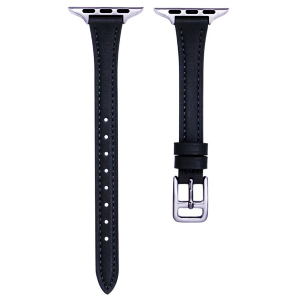 Apple Watch Series 9 41mm Genuine leather strap - Black#serie_4