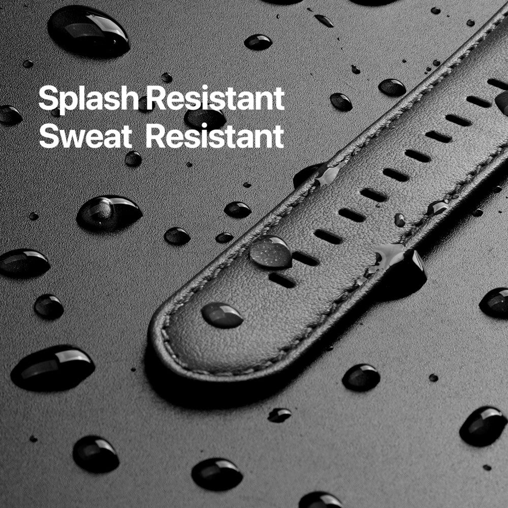 Skøn Metal Og Kunstlæder Universal Rem passer til Apple Smartwatch - Sort#serie_1