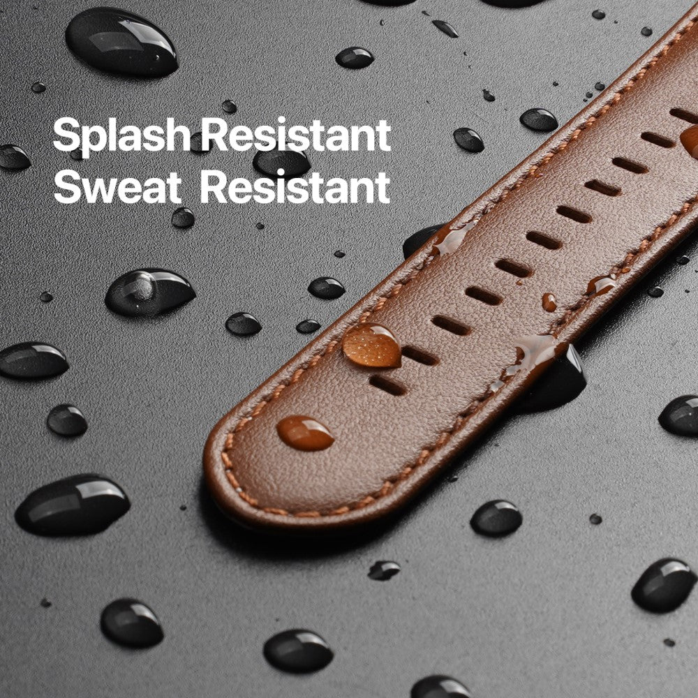 Skøn Metal Og Kunstlæder Universal Rem passer til Apple Smartwatch - Brun#serie_3