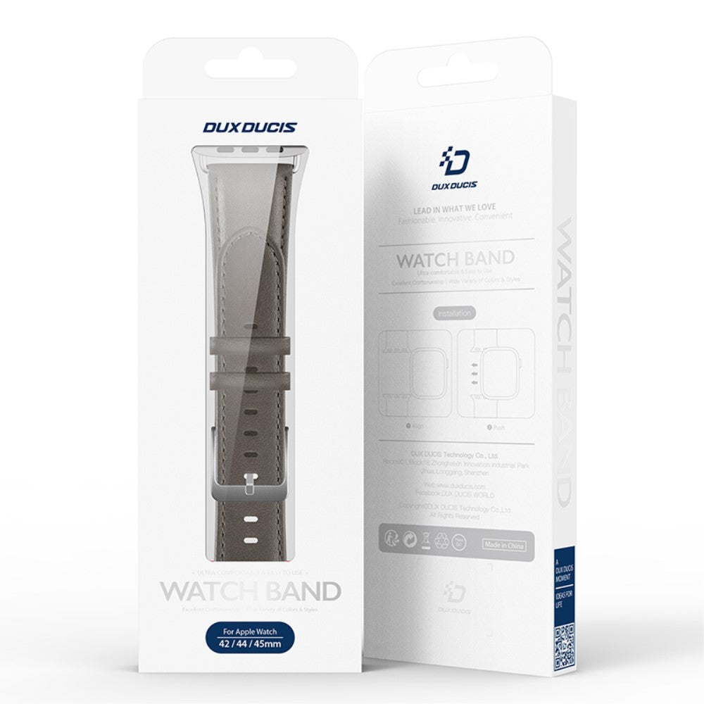 Skøn Metal Og Kunstlæder Universal Rem passer til Apple Smartwatch - Sølv#serie_4