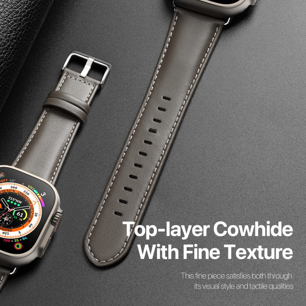 Skøn Metal Og Kunstlæder Universal Rem passer til Apple Smartwatch - Sølv#serie_4