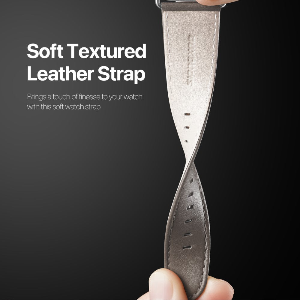 Skøn Metal Og Kunstlæder Universal Rem passer til Apple Smartwatch - Sølv#serie_4