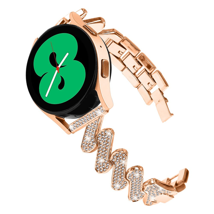 Rigtigt Flot Metal Og Rhinsten Universal Rem passer til Smartwatch - Pink#serie_3