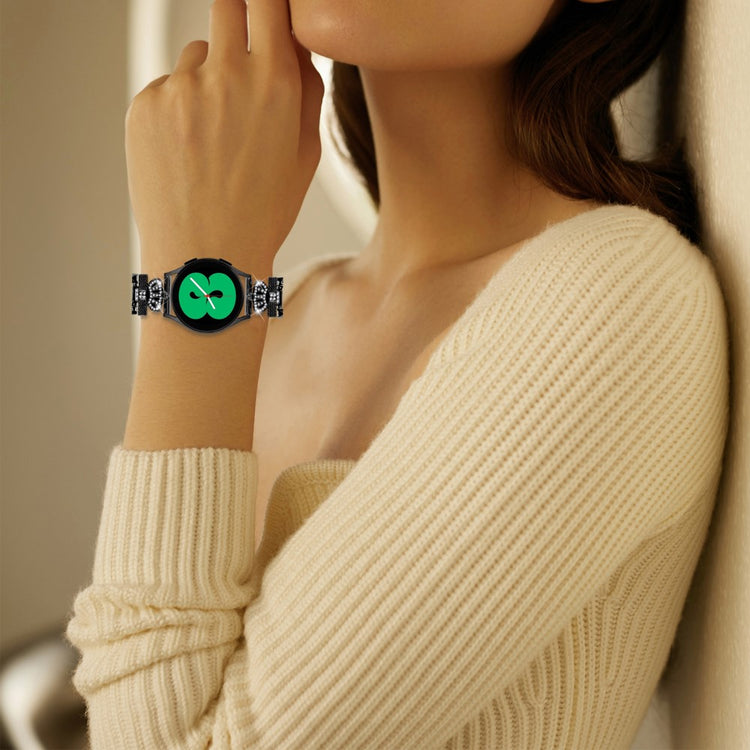 20mm Samsung Galaxy Watch Active 2 / Watch Active X-Shape rhinestone décor alloy strap - Black#serie_1