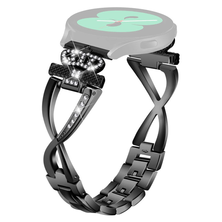 20mm Samsung Galaxy Watch Active 2 / Watch Active X-Shape rhinestone décor alloy strap - Black#serie_1