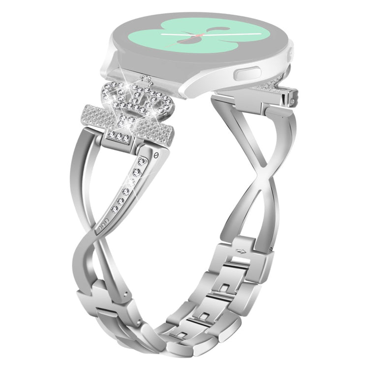 20mm Samsung Galaxy Watch Active 2 / Watch Active X-Shape rhinestone décor alloy strap - Silver#serie_3