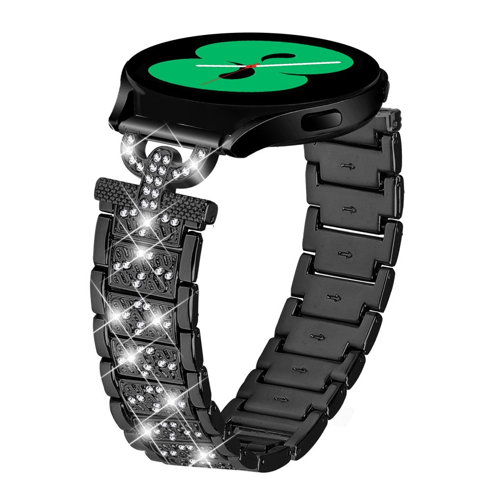 Yndigt Metal Og Rhinsten Universal Rem passer til Samsung Smartwatch - Sort#serie_2