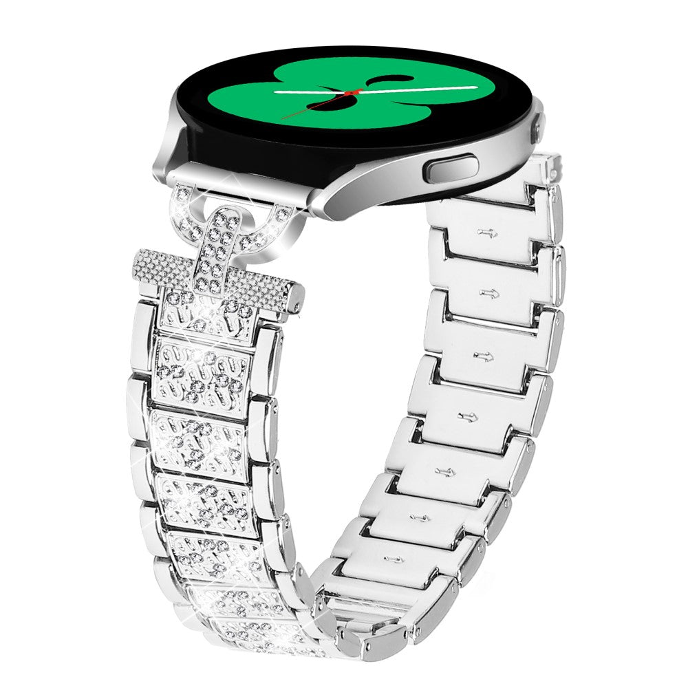 Yndigt Metal Og Rhinsten Universal Rem passer til Samsung Smartwatch - Sølv#serie_5