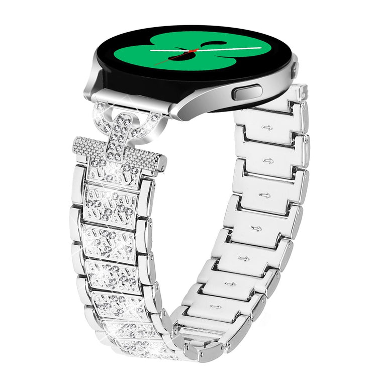 Yndigt Metal Og Rhinsten Universal Rem passer til Samsung Smartwatch - Sølv#serie_5