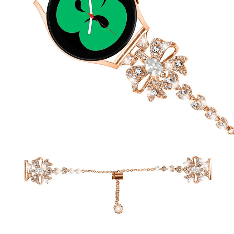 Meget Fint Metal Og Rhinsten Universal Rem passer til Smartwatch - Pink#serie_2