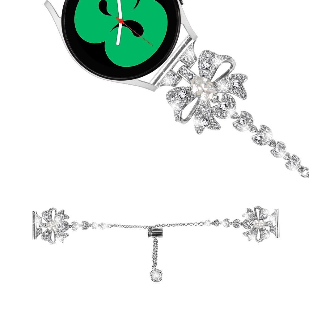 Meget Fint Metal Og Rhinsten Universal Rem passer til Smartwatch - Sølv#serie_3