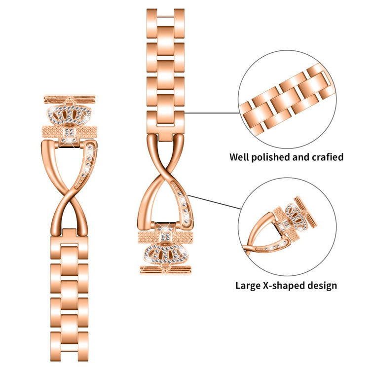 Godt Metal Og Rhinsten Universal Rem passer til Samsung Smartwatch - Pink#serie_2