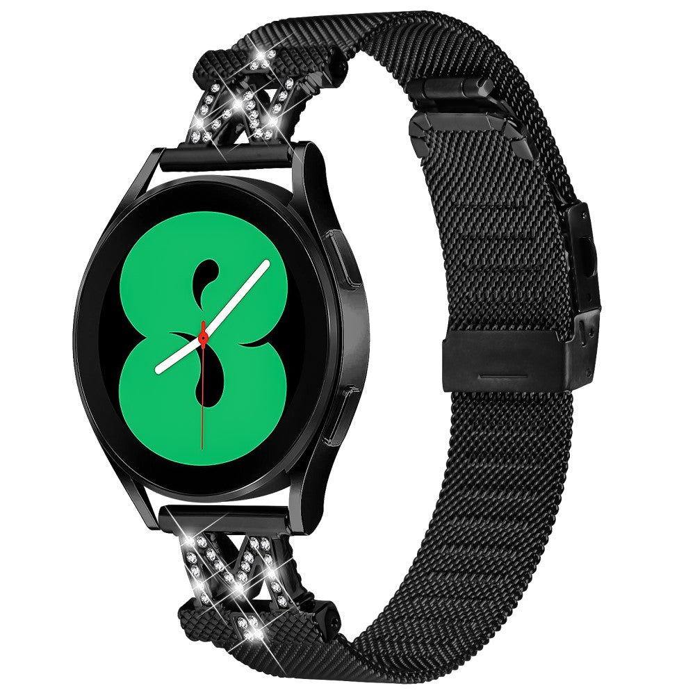 Fantastisk Metal Og Rhinsten Universal Rem passer til Smartwatch - Sort#serie_150