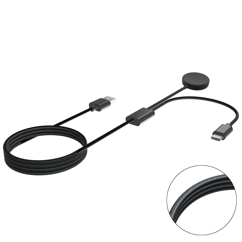 Plastik Type-C Ladestation passer til Samsung Smartwatch - Sort#serie_037