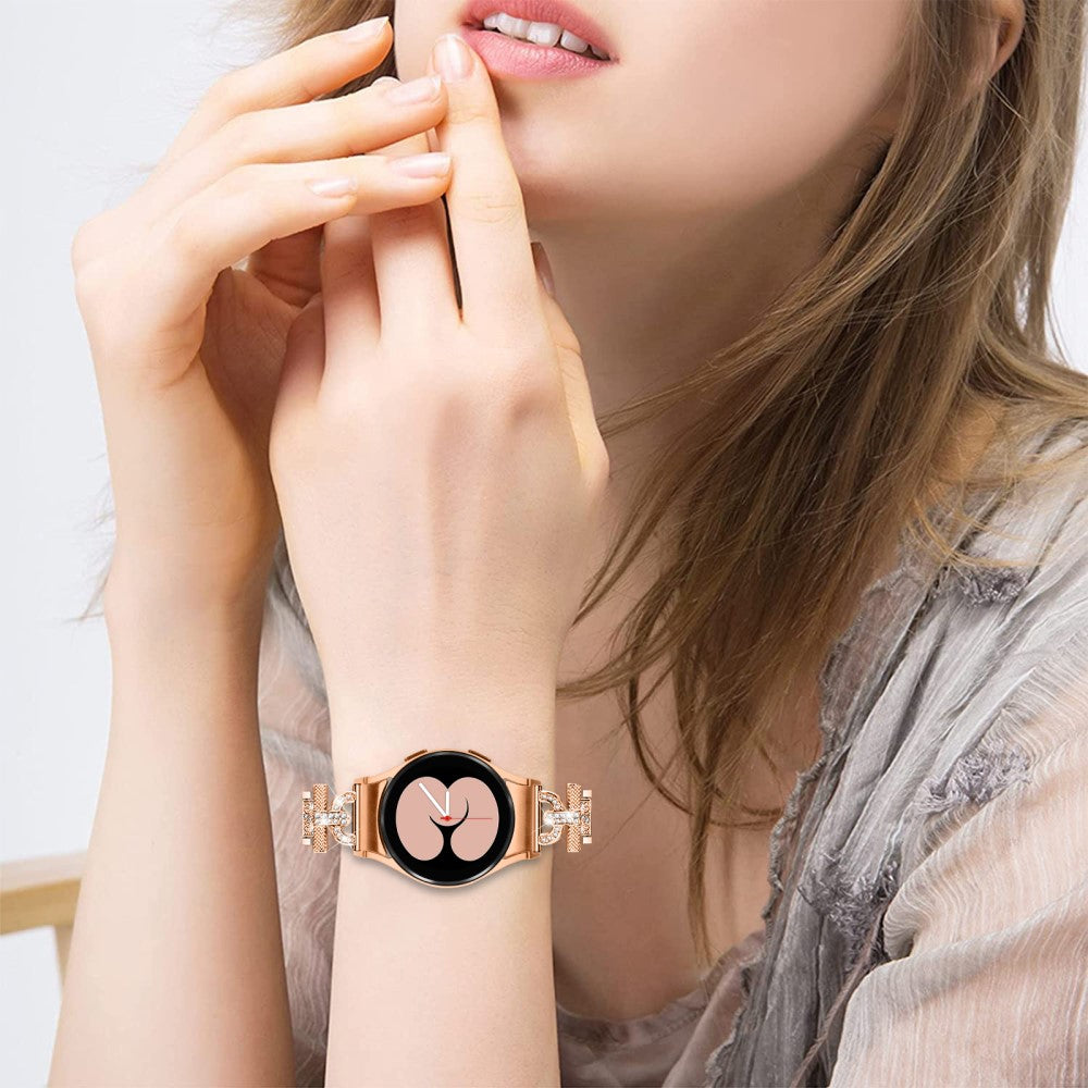Holdbart Metal Og Rhinsten Universal Rem passer til Samsung Smartwatch - Pink#serie_3