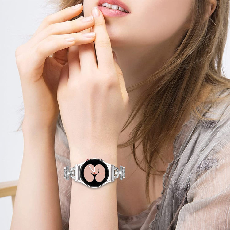 Holdbart Metal Og Rhinsten Universal Rem passer til Samsung Smartwatch - Sølv#serie_5