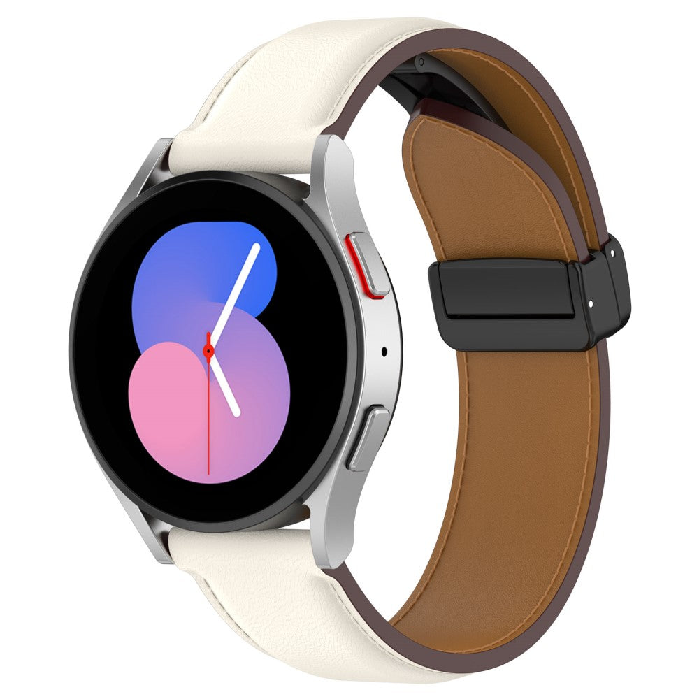 Vildt Godt Ægte Læder Universal Rem passer til Samsung Smartwatch - Hvid#serie_5