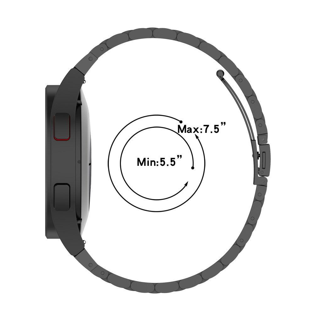 Glimrende Metal Universal Rem passer til Samsung Smartwatch - Sort#serie_1